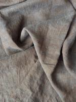 Ткань лён с эффектом мятости "коричнево-голубой меланж” арт. 419КР | Ellie Fabrics