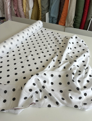 Ткань лён умягченный "горох" костюмный, ширина 143 см | Ellie Fabrics