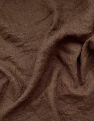 Ткань для шитья лён с эфектом мятости "шоколад” арт. 551КР | Ellie Fabrics